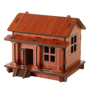 Giáo dục đồ chơi hoye thủ công handmade trẻ em trò chơi câu đố mini DIY nhà 3D câu đố bằng gỗ - Product Image 3