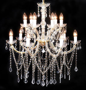 Lámpara colgante de araña, 5 luces doradas acrílicas, gotas de latón, de cristal, estilo art deco - Product Image 6