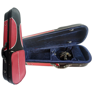 Precio de fábrica con 2 arco titular rojo costuras negro triángulo caso para principiantes de violín - Product Image 5