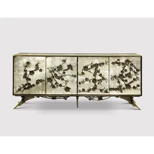 Vendita calda design moderno soggiorno cabinet in legno plum blossom credenza