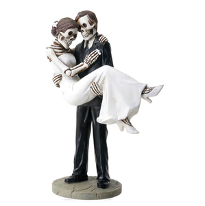 Groom Portare Sposa Scheletro Facciale di Nozze di Una Coppia Statua Figurine - Product Image 1