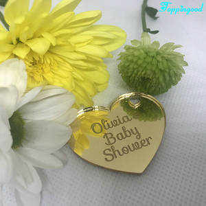 Etiquetas de <span class=keywords><strong>Regalo</strong></span> Acrílicas Personalizadas en Forma de Corazón para Recuerdos de <span class=keywords><strong>Bautizo</strong></span> - Product Image 6