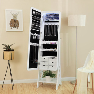 جديد تصميم شعبية مرآة أفقية الأبيض دولاب ملابس مع خزانة مجوهرات بداخله للفتيات - Product Image 6