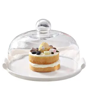 2019 Wholesale Aftermoon Handcrafted Clear <strong>Glass</strong> <strong>Cake</strong> <strong>Stand</strong> Plate <strong>With</strong> <strong>Dome</strong> - Product Image 1