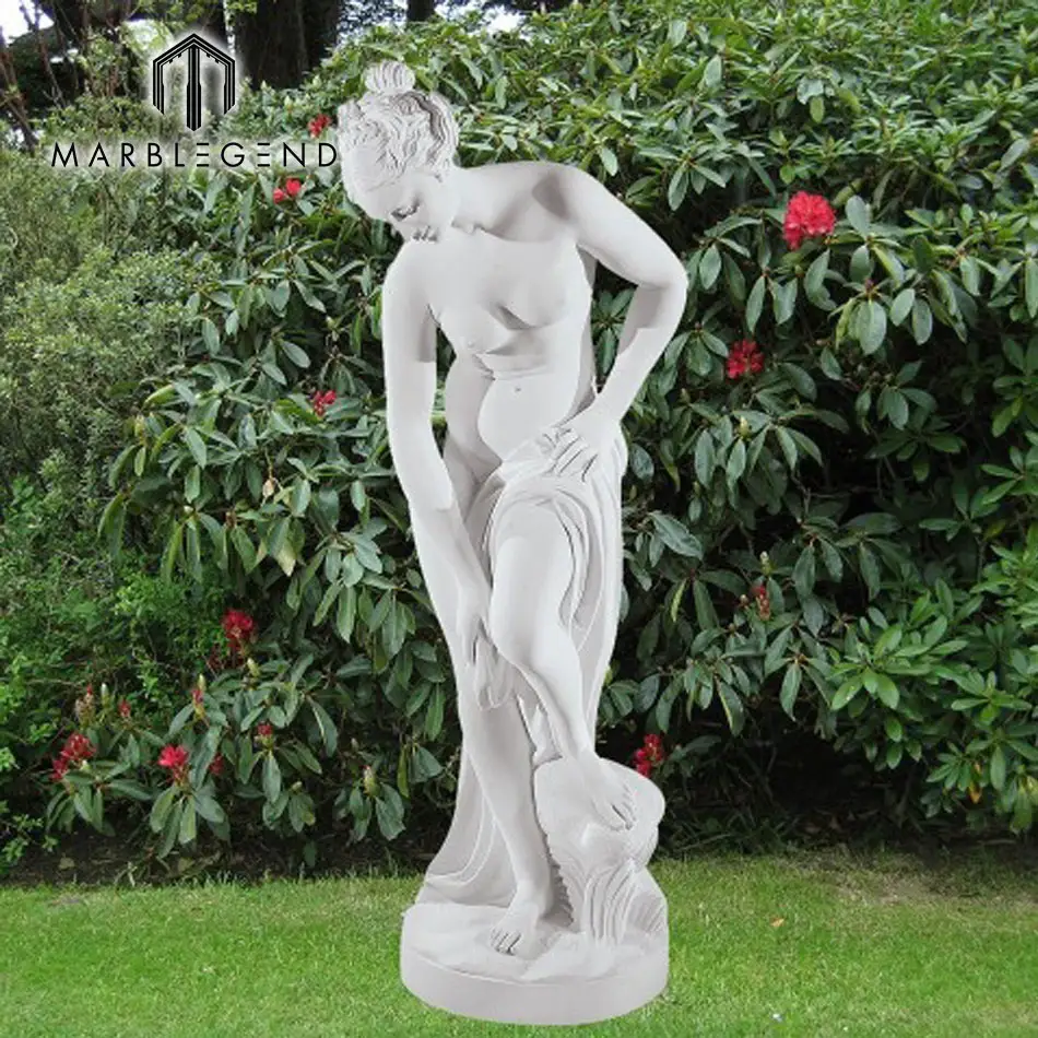 Яркая ручная резная мраморная статуя для купания, 40 см