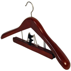 <span class=keywords><strong>Cintre</strong></span> à vêtements en bois de luxe OEM à épaules larges avec barre en bois - Product Image 4