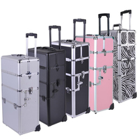 Caja de transporte portátil para cosméticos, estuche de maquillaje para peluquería