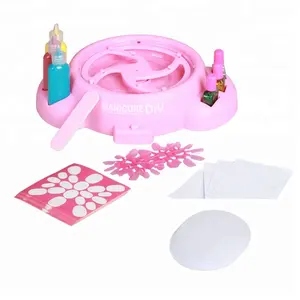 Educational Toys DIY B/O Plastic Spin Art Machine Nail Salon Toy For Kids