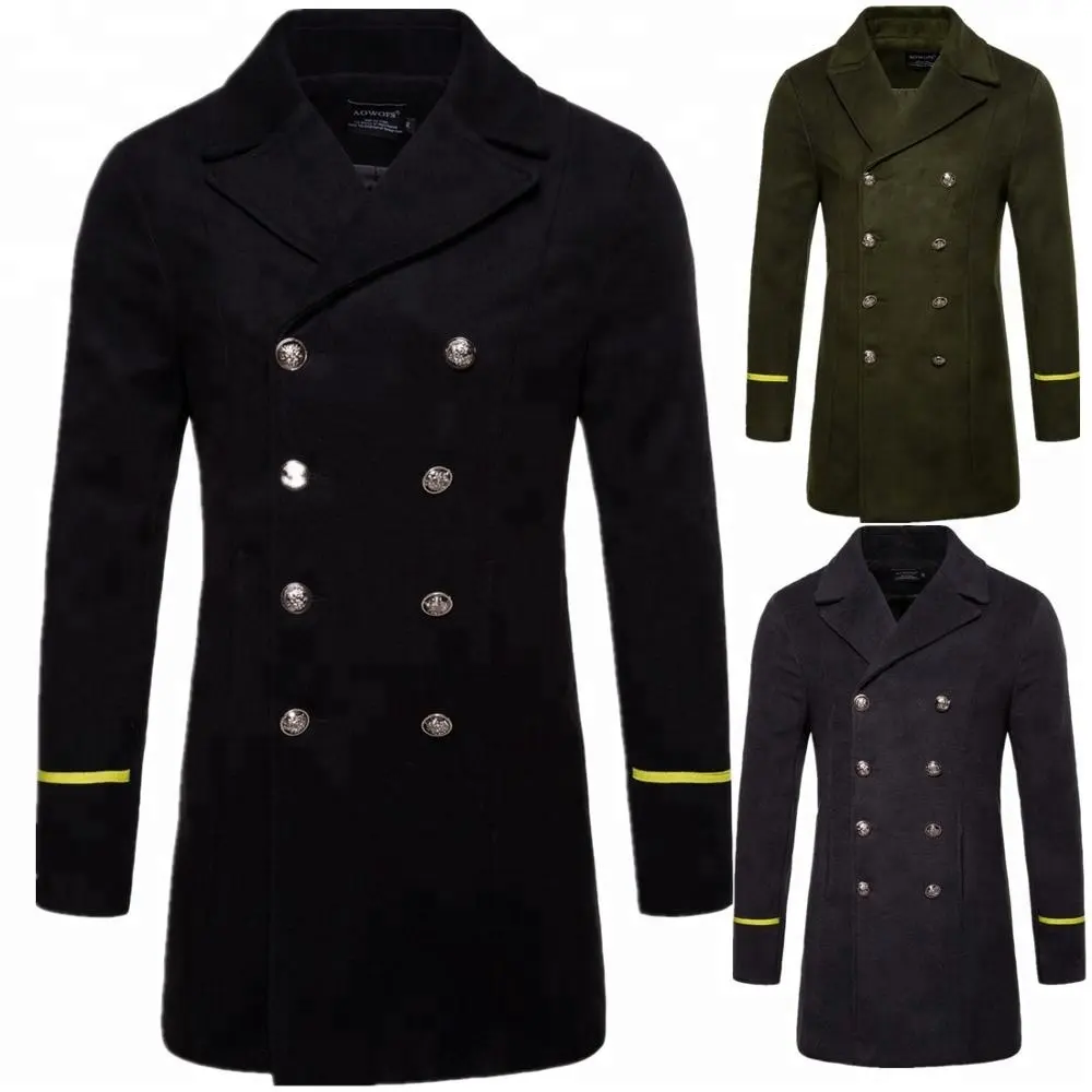 Factory Direct Supply! Custom Made Fashion Men Long Winter Woolen Coat