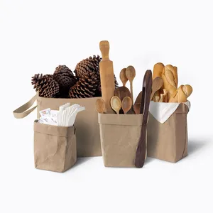 빨 크래프트 종이 저장/식물 가방, 사용자 정의 방수 종이 점심 가방, 방수 식물 종이 가방 공급 업체
