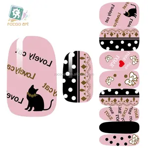 K5650/Autoadesivo Del Chiodo di Modo Carino Ciao Kitty Design Manicure Decalcomanie Minx Unghie Strumenti di Decorazione di Trasferimento Dell'acqua Nail Sticker Involucri