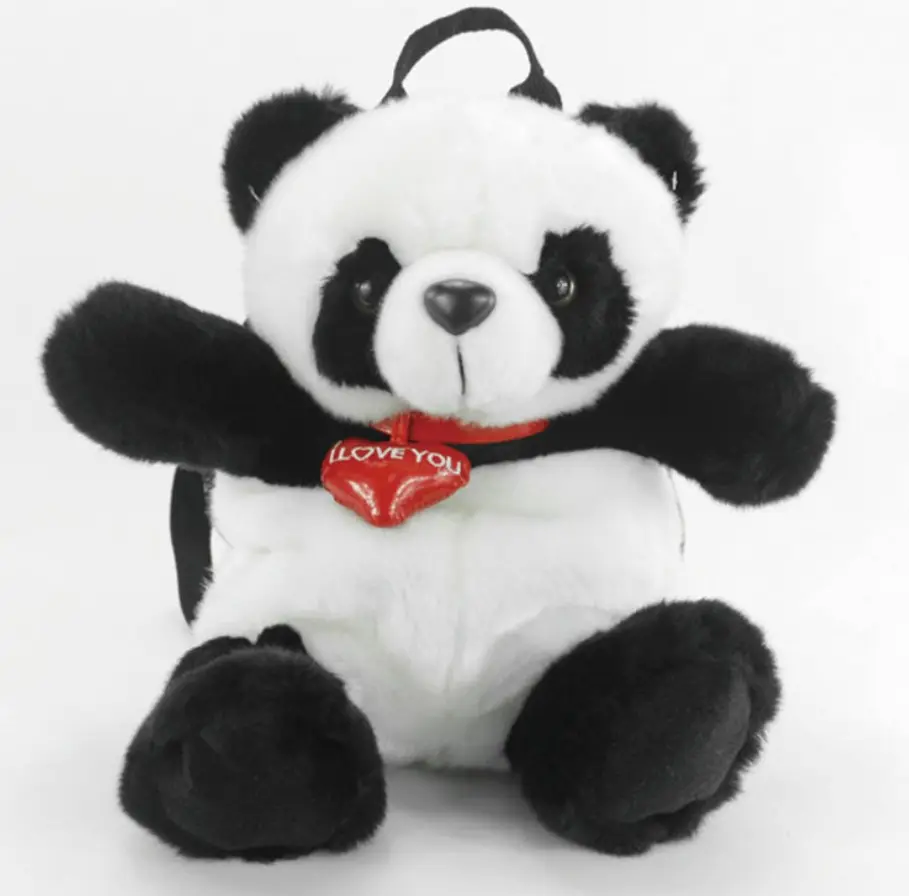 Cute Kids Animal Shaped Plush Panda Backpack/animal panda stuffed cartoon toy backpack children's school bag