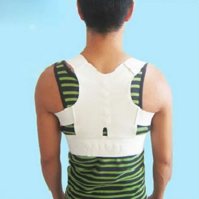 CE approved black posture support T-shirt to relief upper back pain