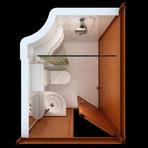 Puerta de vidrio portátil prefabricada, Unidad de baño, ducha, inodoro - Product Image 1