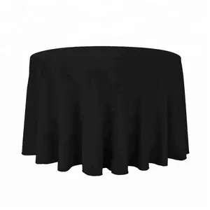 Cloth Tablecloths Wholesale 90 Inch Black 100% Polyester Table Cloth Weeding Tablecloths For Banquet Outdoor Party