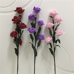 65cm Artificial EVA Foam <strong>Rose</strong> Flowers Single Long Stem <strong>Spray</strong> - Product Image 3