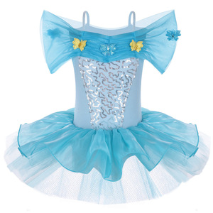 Robe de danse <span class=keywords><strong>tutu</strong></span> en tulle à paillettes <span class=keywords><strong>bleu</strong></span> <span class=keywords><strong>ciel</strong></span> avec garniture scintillante en vente - Product Image 6