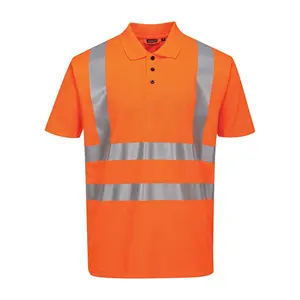 China's Supplier Hi-Vis Safety Polo Shirt High Visibility Construction Work Shirt with Reflective Strips