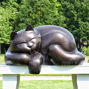 Leben Größe Kunst Guss Metall Tier Statue Bronze Katze Skulptur - Product Image 3