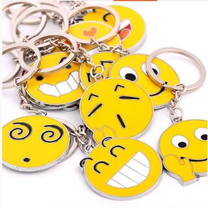 Porte-clés personnalisé en métal avec visage souriant
