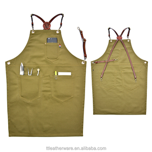 Heavy Duty Leather Canvas Barber Apron Custom - Product Image 3