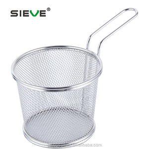 Food <strong>Table</strong> Serving Wire <strong>Basket</strong> Handheld Mini Fry <strong>Basket</strong> Silver Stainless Steel Fryer French <strong>Baskets</strong> - Product Image 1
