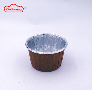 <span class=keywords><strong>Chocolat</strong></span> Couleur Gâteau Cupcakes Double Face <span class=keywords><strong>Or</strong></span> et Argent Rouleau Bord Tasses Papier Support De Cuisson - Product Image 4