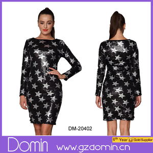 Manches longues robe à paillettes smoking de motifs star de <span class=keywords><strong>la</strong></span> mode - Product Image 1
