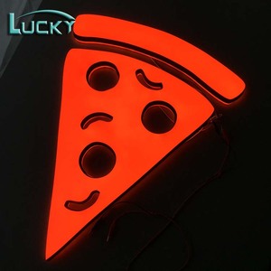 河南運トレーディングミニピザサインLEDダブルライトアクリルレターサイネージ - Product Image 2