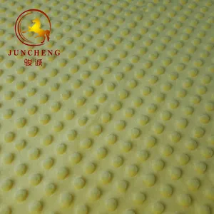 Üretici tedarikçi yüksek kaliteli basit tarzı düz sarı renk satın minky nokta kadife kumaş
