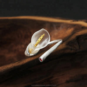Mode Calla Fleur De Lys 925 bague en argent pour dame - Product Image 3