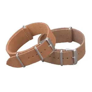 LAIHE New Design High Quality Wholesale One Piece Genuine Leather Suede Watch Strap 20mm 22mm