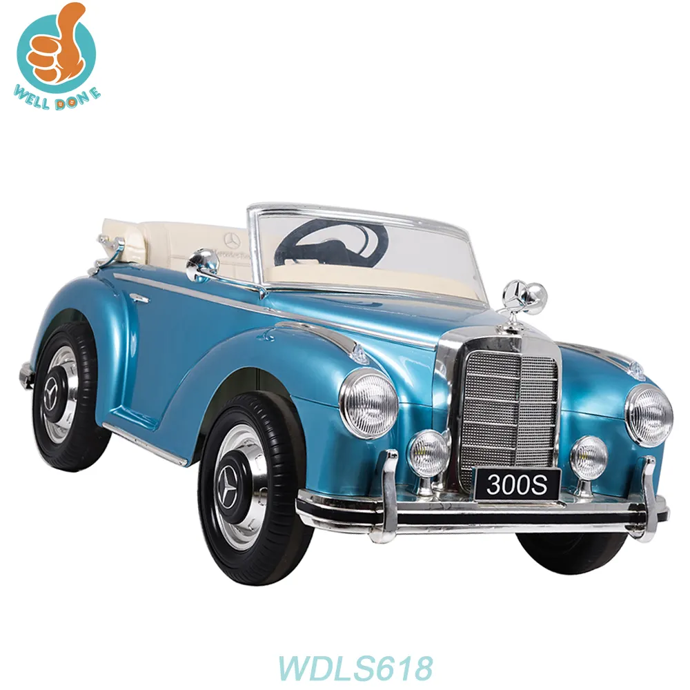 Wdls618 licenciado passeio de carro, elétrico mercedes benz com design clássico legal