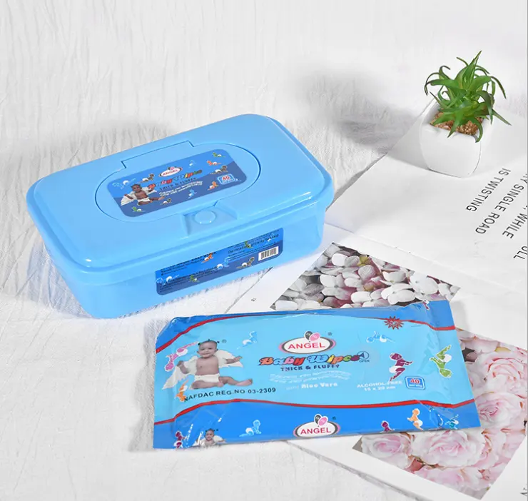 45gsm flushable baby wipes travel case/baby wet wipes dispenser box