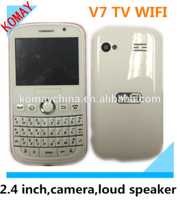 New arrival komay qwerty keyboard v7 wifi tv phone with other flash light dual camera tv wifi cell phone - Product Image 1