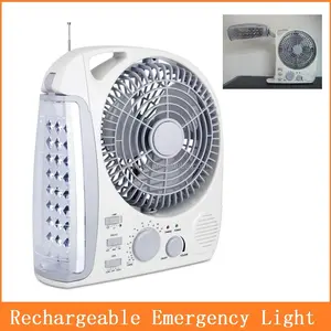Ventilador de luz de emergencia recargable con Radio