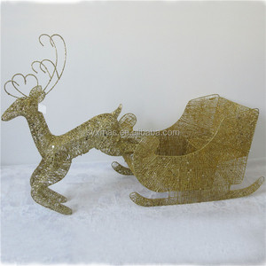 Filo di ferro di Natale cervo Con <span class=keywords><strong>oro</strong></span> <span class=keywords><strong>Glitter</strong></span> per la decorazione di interni - Product Image 5