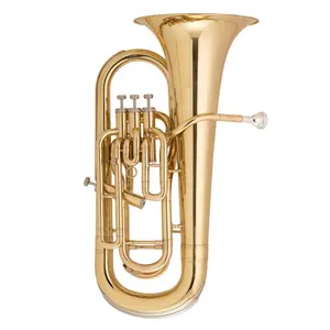 Di alta Qualità In Oro lacca Tono Bb Euphonium 3 + 1 Pistone