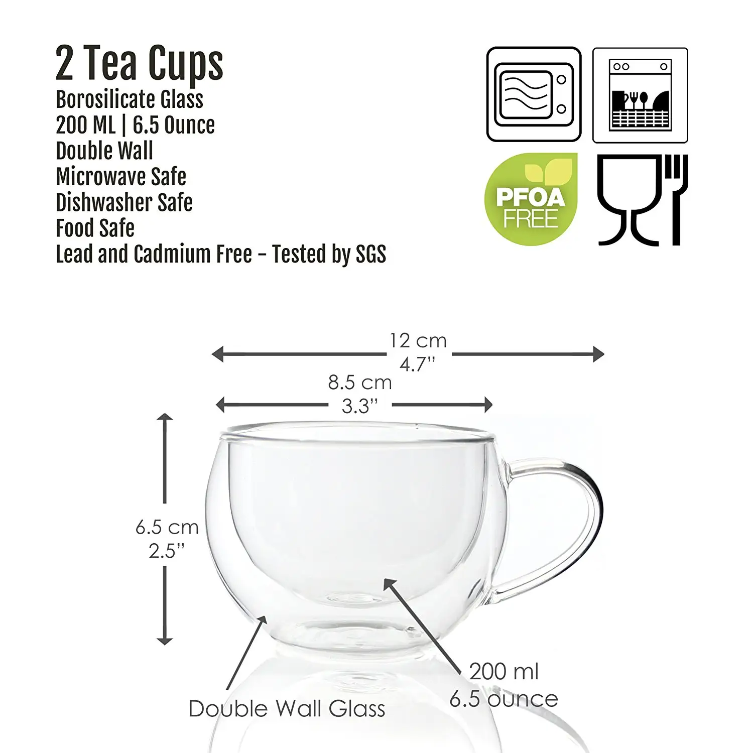 Glas Tee-Set Glas Teekanne Tee-ei und 2 Doppel-Wand Isolierte Glas Tassen