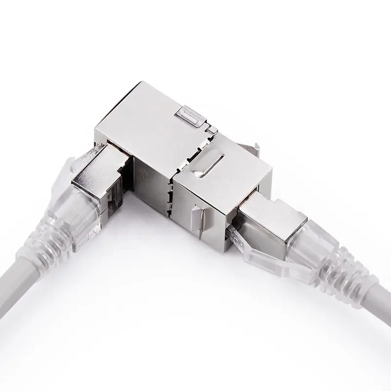 RJ45 Cáp Adapter để mở rộng mạng dây kết nối 90 độ cat6 FTP Modular Adapter Cáp kết nối