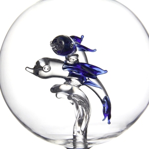 Bán Hot 850 Ml Tùy Chỉnh Glass <span class=keywords><strong>Decanter</strong></span> Chai Động Vật Whiskey Rượu Thủy Tinh Globe Rượu <span class=keywords><strong>Decanter</strong></span> Với Dolphin Với Glass Đứng - Product Image 5