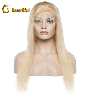 Pas cher 100 cheveux vierges brésiliens pleine dentelle perruques 613 blonde soie vague droite de cheveux humains perruques - Product Image 1