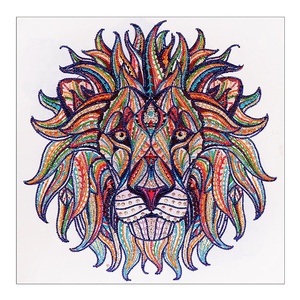 <span class=keywords><strong>Peinture</strong></span> sur toile moderne faite à la main et peinte à la main, 50x50cm, tête <span class=keywords><strong>de</strong></span> <span class=keywords><strong>lion</strong></span> <span class=keywords><strong>de</strong></span> forme spéciale, avec diamants et strass, écologique pour la maison - Product Image 4