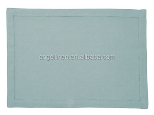 High Quality Embroidery <strong>Linen</strong> <strong>Placemat</strong> in Solid Colors with Dot Hemstitch - Product Image 6
