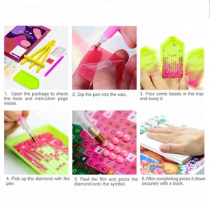 Gros <span class=keywords><strong>poussin</strong></span> mignon carton diamant rond peinture ensemble de broderie BRICOLAGE pour enfants - Product Image 6