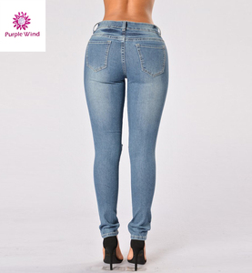 2019 Ladies Stretched Blue Broken Hole <span class=keywords><strong>Jeans</strong></span> Venta al por mayor China Pantalones <span class=keywords><strong>Jeans</strong></span> de cintura alta Mujeres - Product Image 5
