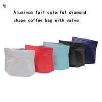 500g Eco feuille d'aluminium PET Gusseted Snack Pouch avec Zip Lock Valve Stand-Up White Coffee Bean Bag pour l'expédition de sacs en plastique