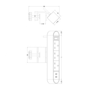 Pince de bord de bureau à prise américaine sur prise de courant/concentrateur d'alimentation et de données montable sur bord de table - Product Image 6
