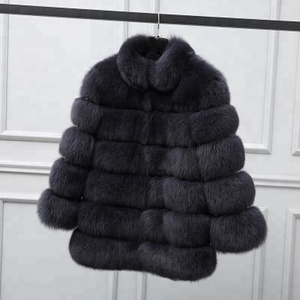 Blazer <span class=keywords><strong>en</strong></span> <span class=keywords><strong>fausse</strong></span> <span class=keywords><strong>fourrure</strong></span> de renard tissée à carreaux blancs personnalisé, très demandé, à prix réduit - Product Image 1