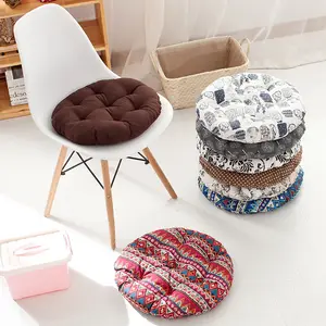 thick canvas print office dining outdoor floor sofa chair round meditation seat cushion